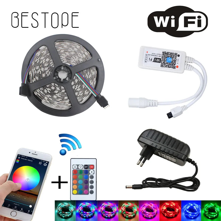 Smart RGB LED Strip Lights with Wi-Fi Connectivity